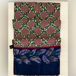 Vintage Christian Dior Long Scarf Silk Twill and Wool Rare Collectible 1987--90